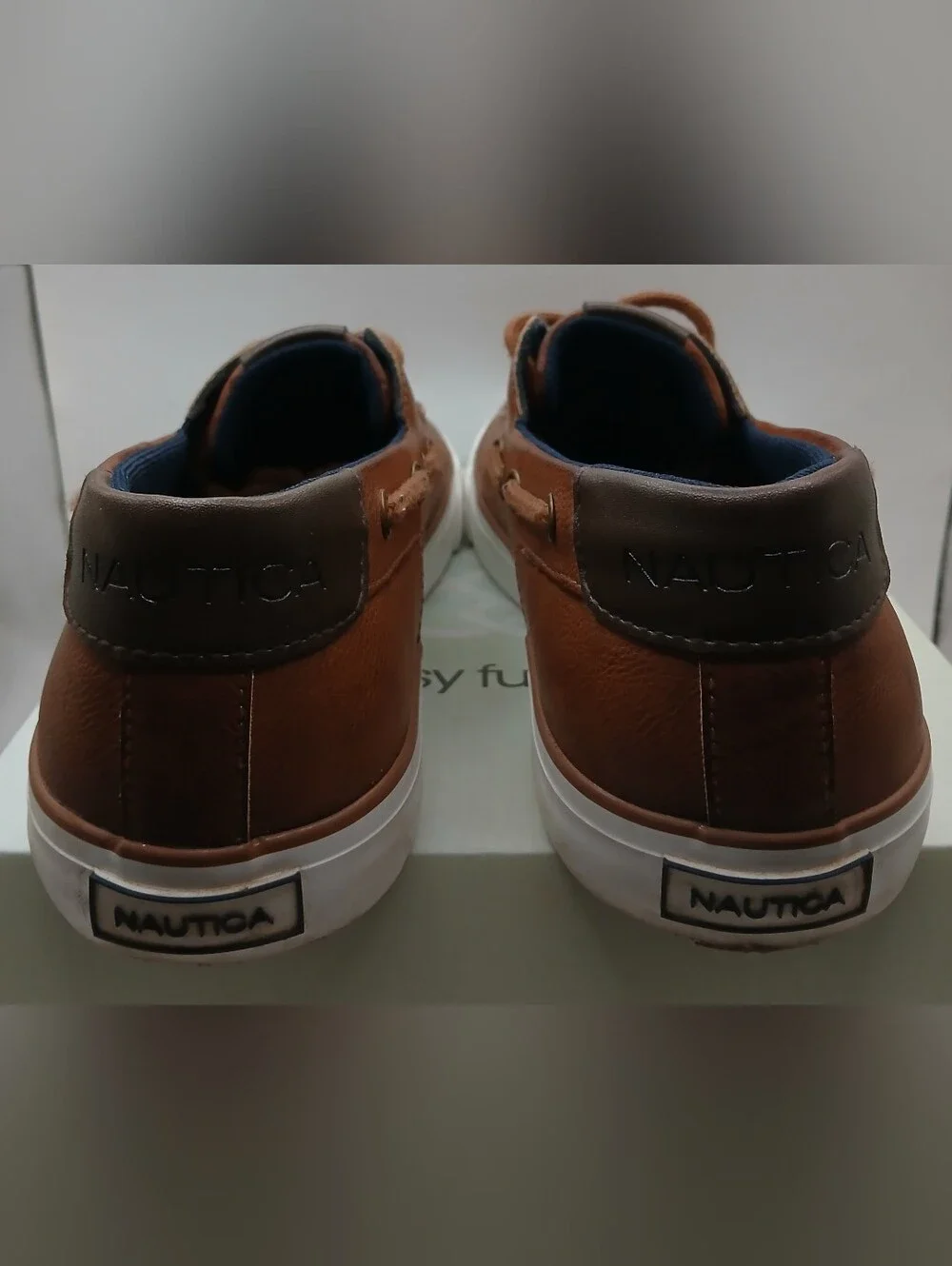 Nautica Men’s Tan/Brown Leather Moccasin Boat Shoes